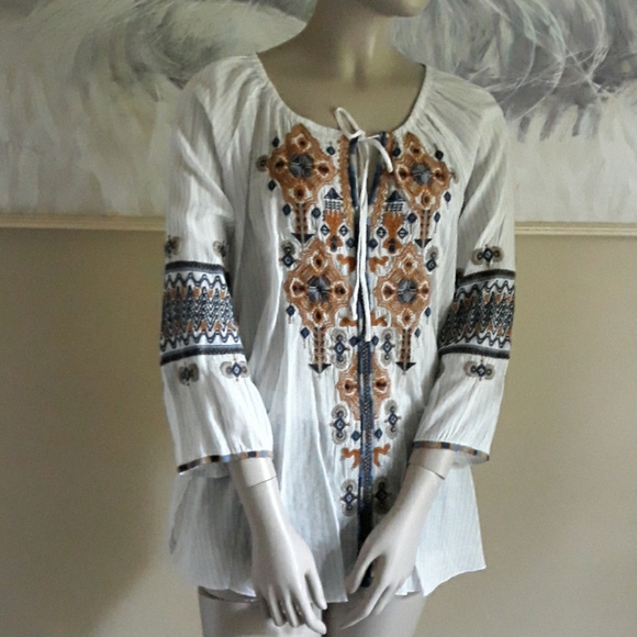 Johnny Was women’s Amika Peasant boho Blouse size Small - Picture 3 of 14
